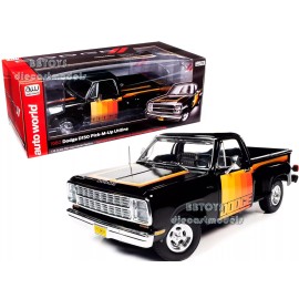 Auto World 1980 DODGE D150 PICK-M-UP UTILINE TRUCK BLACK 1/18 DIECAST CAR AUTO WORLD AW291
