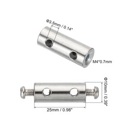 PATIKIL 25x10mm Wire Rope Clips Set, 6 Pcs 3.5mm Hole Steel Double Holes Lock Cable Clamps Clip with M4x0.7 Phillips Screws for Cable DIY Fittings, Silver