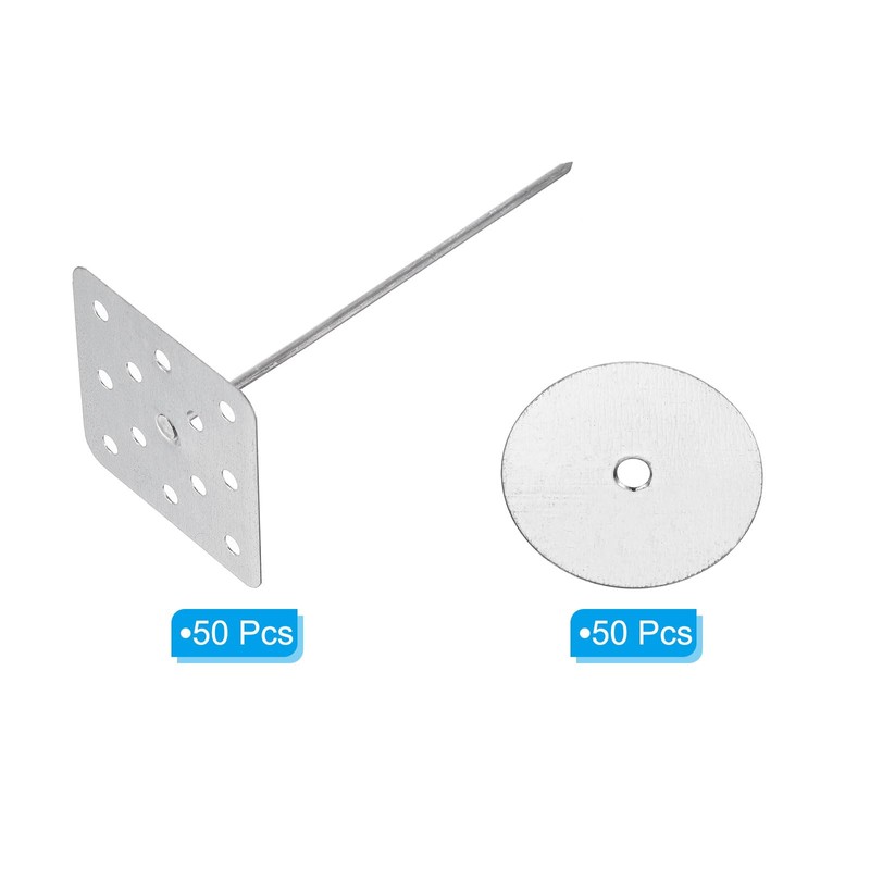 PATIKIL 4 Inch Perforated Insulation Pins with Round Washers, 50