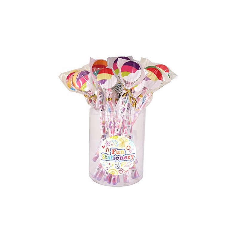 Henbrandt 24 x Unicorns Pencils With Novelty Erasers Toppers -