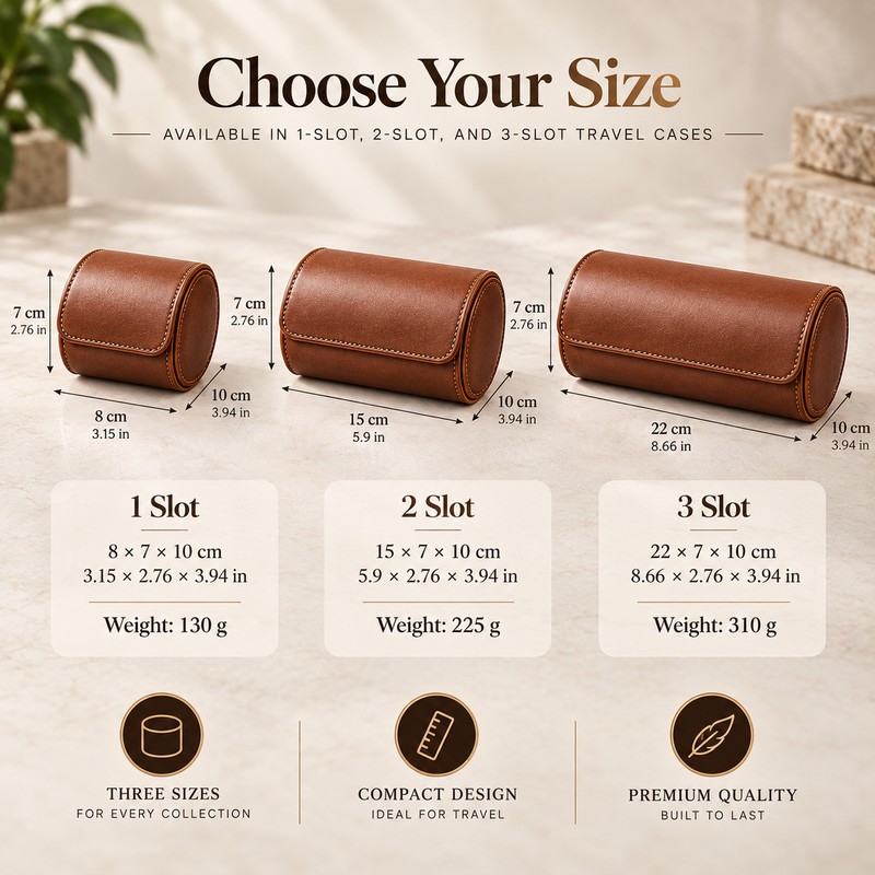 Watch Roll Travel Case for Watch Storage – Leather Organizer