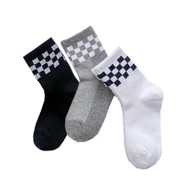 Twtility Kids Novelty Checkered Crew Socks Cotton Anklet Socks for Toddler Little Big Boys Girls Socks