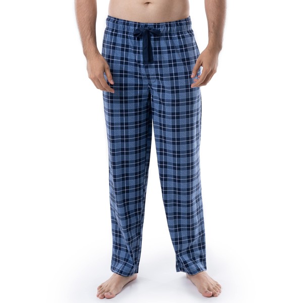 Van Heusen Men's Flannel Fleece Sleep Pant, Navy Plaid, XX-Large,