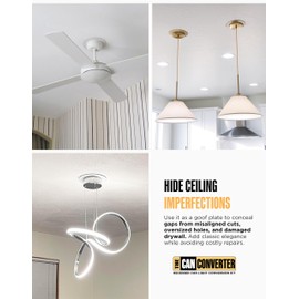 The Can Converter Ceiling Medallion for Recessed Can Light – Home Improvement Decorative Steel Flat Goof Ring & Cover Plate for 5" & 6" Cans, Small Ceiling Medallion for Chandeliers, Oil Rubbed Bronze