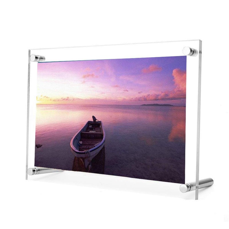 B&NN 8x10 Acrylic Picture Frame Floating Look，3MM + 3MM Thickness