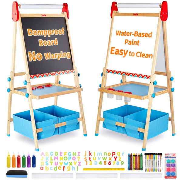 FUNLIO Anti-Warping Kids Art Easel, 3 Height Adjustable for Kids