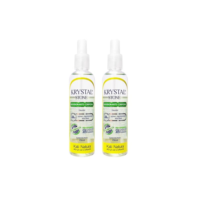 Krystal Stone Desodorante Lemongrass Líquido 250ml Dúo Pack