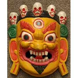 Snow Hill QT S Bhairab Wooden Wall Deco Mask Hand Crafted God Shiva Mahakal