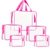 5Pcs Crystal Clear PVC Travel Toiletry Bag Kit for Women