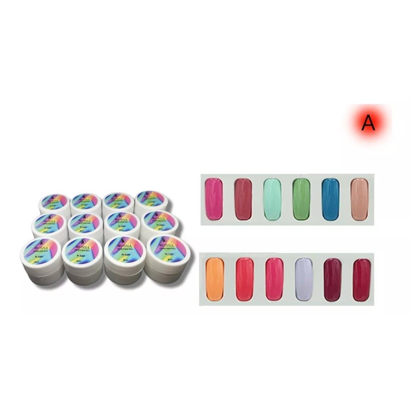 Mussa Kit Gel Painting Gama De 12pz + 15 Pinceles
