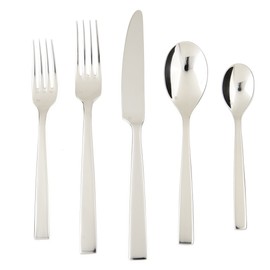 Fortessa Spada 18/10 Stainless Steel Flatware, 5 Piece Place Setting, Service for 1