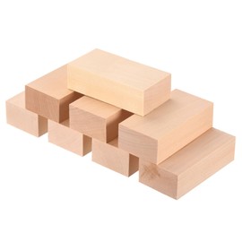 MECCANIXITY 8Pcs Basswood Carving Block, 4"x2"x1.2" Square Wooden Dowels Blocks for DIY, Arts Decoration, Crafts Whittling, Hand Carved