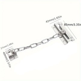 Stainless Steel Door Chain, Chain Lock for Door, Anti Theft Home Safe Nickel Plated, Door Locks with Screws, Door Chain for Home & Apartment Doors
