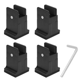 plplaaoo 6 Inch Bed Risers with Adjustable Screw Clamp Furniture and Desk Lifters, 4 Piece Set Furniture Risers for Beds, Sofas, Tables, Soft Rubber Base to Protect Floors and Prevent Noise (Black)