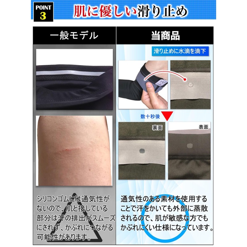 Actcure Men's Arm Cover, UV Protection, Anti-Slip, Cool Touch, Absorbent,