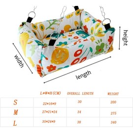 WADY 1 pcs Bird Hammock Parrot Hanging ，Bird Nest House Winter Warm Hammock Happy Cave Bed for Parrot Budgie Parakeet (S)