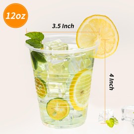 YEEHAW YEEHAW 12 oz Plastic Cups, 300 Pack - Clear Disposable Drinking Cups for Cold Beverages, Transparent Party Cups, BPA-Free