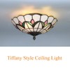 Skyweel Tiffany Style Ceiling Light Vintage Stained Glass Flush Mount