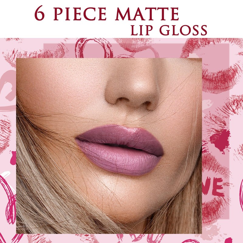 pomcral 6 Color Matte Lip gloss Sets Velvet Lip Glaze