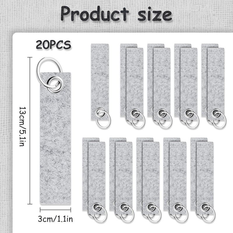 KERANEET Pack of 20 Felt Key Fob Plotter Blanks Key