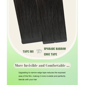 SURNEL Tape in Hair Extensions Human Hair 18inch Natural Black to Chocolate Brown and Caramel Blonde Tape in Hair Extensions 20pcs 50g(#1B/4/27-18)