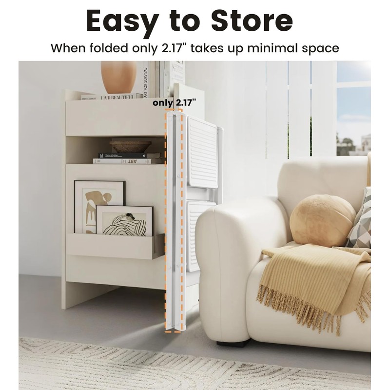 SOLADDER Step Stool, 2 Step Ladder with Anti-Slip and Wide
