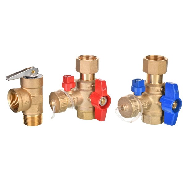 Rheem Tankless Water Heater Brass Isolation Valve Kit with Pressure