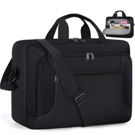Laptop Bag 15.6 Inch Laptop Briefcase Computer Bag for Men Women Waterproof Business Office Work Large Laptop Case 15.6 Inch Adjustable Shoulder Messenger Bag Black