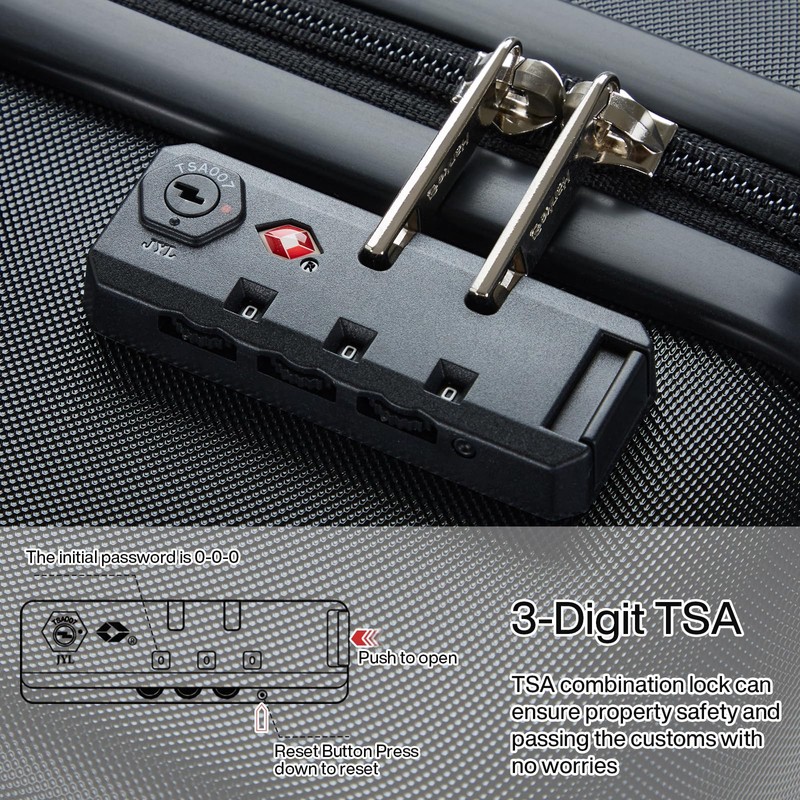 Hanke 24 Inch Luggage with Spinner Wheels Lightweight PC Hard