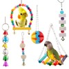 iikuru Y845 Parakeet Toy Hanging Birds Perch Wooden Swing, Small