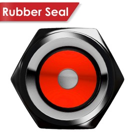 Tire Valve Caps (12 Pack) Heavy-Duty Stem Covers | Dust Proof, with O Rubber Seal | Hexagon Design | Outdoor, All-Weather, Leak-Proof Air Protection | Light-Weight Universal Aluminum Alloy (Black)