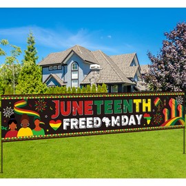 Juneteenth Banner-African American Freedom Day Yard Sign Juneteenth Party Supplies Outdoor Black History Month Banner Background Decoration