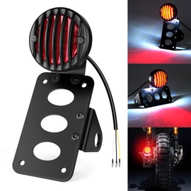 Amazicha 1" Motorcycle LED Tail Brake Light with Bracket, Waterproof Motorcycle Side Mount License Plate Rear Light Compatible for Harley Sporster Bobber Chopper Honda Yamaha Suzuki Kawasaki