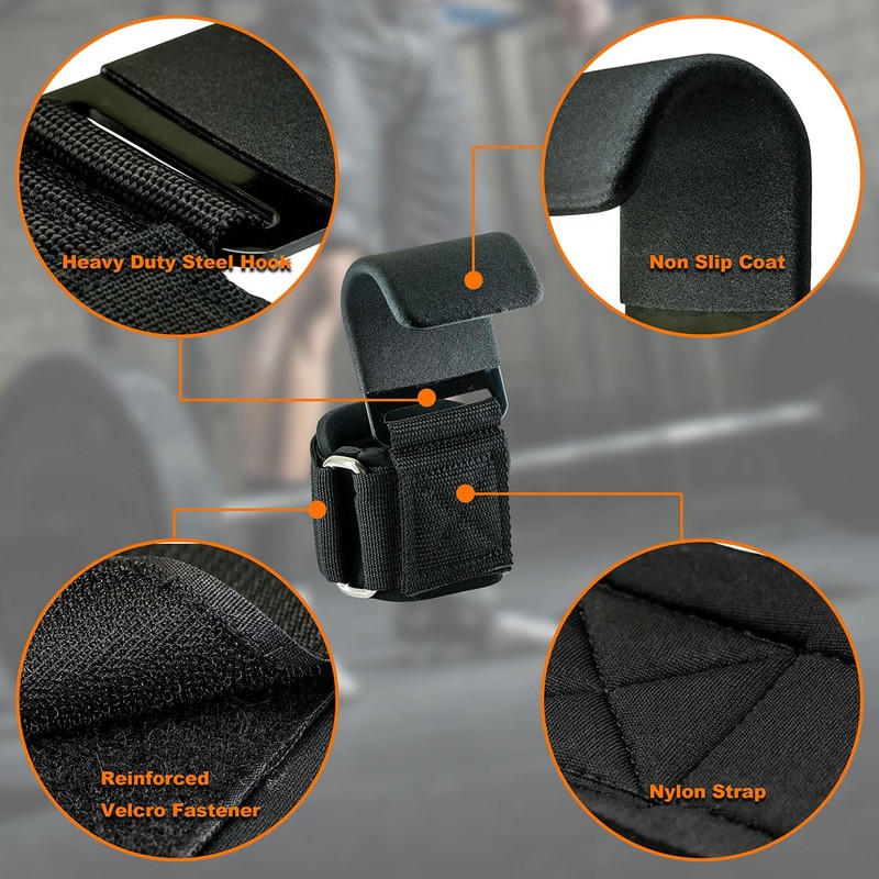 ciciment Wrist Hooks Lifting Straps, Weight Lifting Hooks with Non-Slip