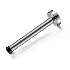 Long Door Stops, Stainless Steel Door Stopper, 8 Inch Commercial Doorstop Door Holder Wall Mounted, Large Modern Brushed Metal Solid Door Bumper w/Mute Rubber Tip, Heavy Duty Door Stopper