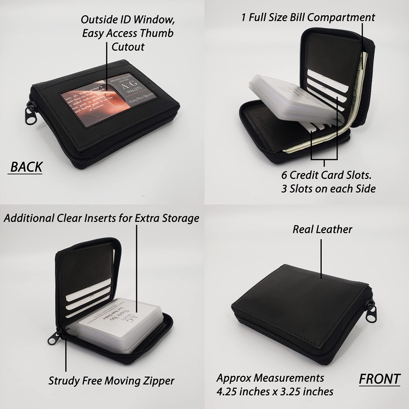 ag wallets AG Wallets Mens Zip Around Leather Wallet with