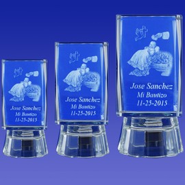 Baptism Mi Bautizo Christening 12 Pieces of Customization Personalization Crystal Favor for Girl and boy (2.5"H)