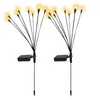 Solar firefly warm light 6-head ground lamp 2 packs Fireflies