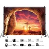 Leyiyi 8x6ft Empty Tomb Backdrop Shroud Cross Crucifixion Stone Hole