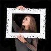 White Antique Style Square 'Selfie' Posing Frame