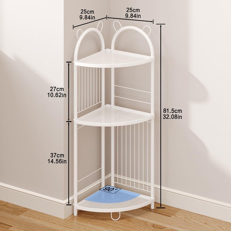 CICUFY Corner Shelf Stand Metal Bathroom Corner Shelf 3 Tier
