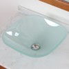 Bathroom Frosted Glass Vessel Sink & Chrome Waterfall Faucet Combo