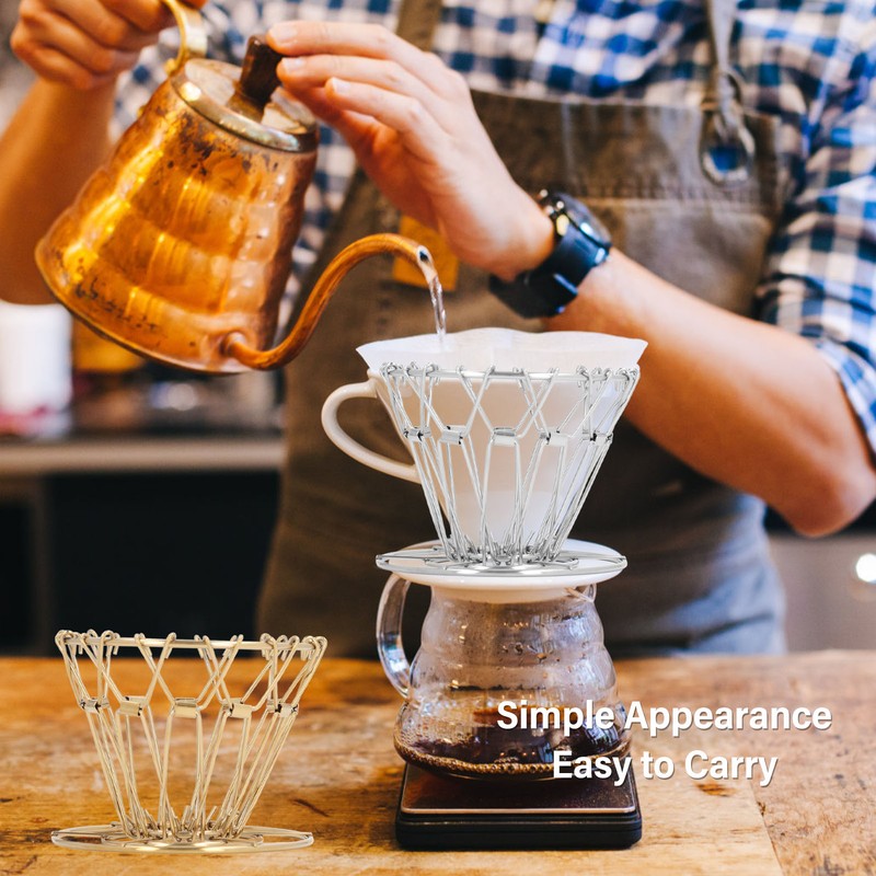 Folding Coffee Drip Rack Stainless Steel Handheld Coffee Filter Cup