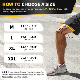 CAMBIVO Knee Support Men Women 2 Pack, Upgraded Knee Brace Compression Sleeve with Side Stabilizers Patella Gel Pad, Knee Pads for Weight Lifting, ACL, MCL, Arthritis, Joint Pain,Squats, Sports