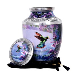 HLC Adult Humming Bird Urn for Ashes - Decorative Cremation Urn (200 lbs - 10.5 x 6", Handcrafted)