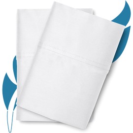 Ashton Sheets Luxury Egyptian Cotton Standard/Queen Pillow Cases Set of 2-800 Thread Count White Standard/Queen Pillowcases, Soft, Sateen Weave Cooling Pillowcase for Standard/Queen Pillows