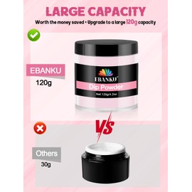 120g Pink Dip Nails Powder Starter Kit with Drill, EBANKU Acrylic Powder Large Capacity Professional with Essentials Liquid Set Base Top Activator for French Nail Acrylic Extension