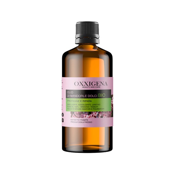 Oxxigena - 100% Pure Organic Sweet Almond Oil, 250ml Pack, Cold Pressed, Ideal for Body Massage, Moisturiser and Makeup Remover for Dry Skin and Frizzy Hair