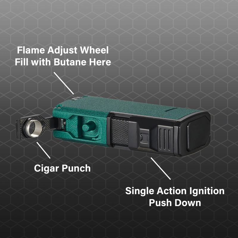 Visol Sledge Butane Torch Lighter Triple Flame Refillable Gas Lighter,