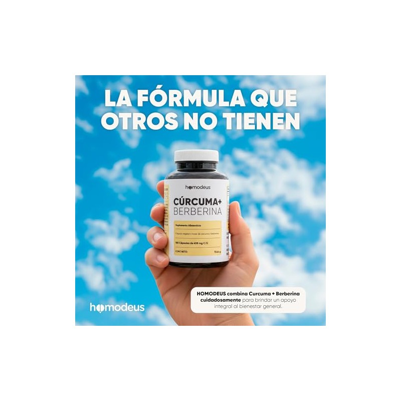 Berberina + Cúrcuma 180 Cápsulas Veganas Apoyo Cardiovascular homodeus